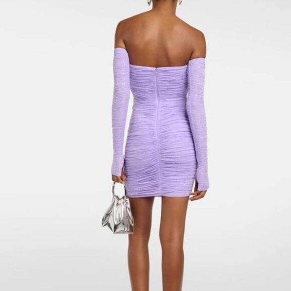 NWOT Alex Perry embellished rouched dress purple - Picture 3 of 12